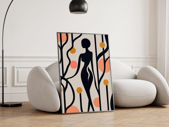Abstract Female Japandi Wall Art Modern Minimalist Woman Poster Wabi Sabi Inspired Zen Decor Scandinavian Nature