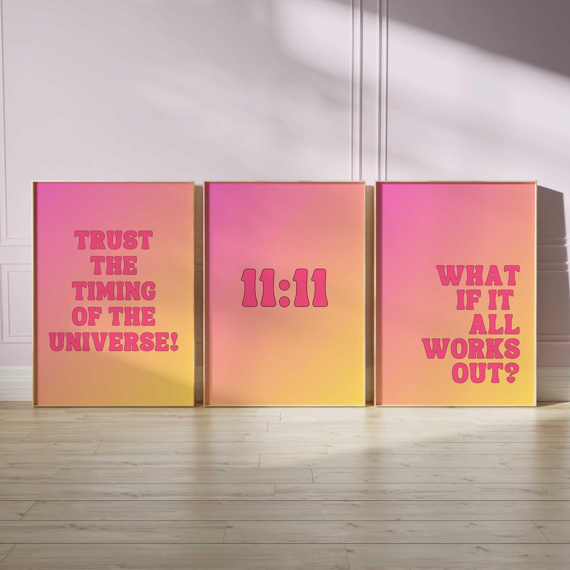 Manifesting Trio Set Trust The Timing Eleven Eleven Affirmation Poster - Image 2
