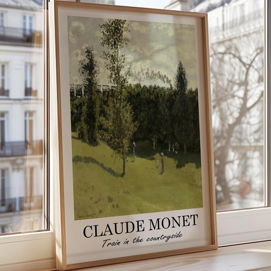 Claude Monet Train in the Countryside Green Meadow Exhibition Poster