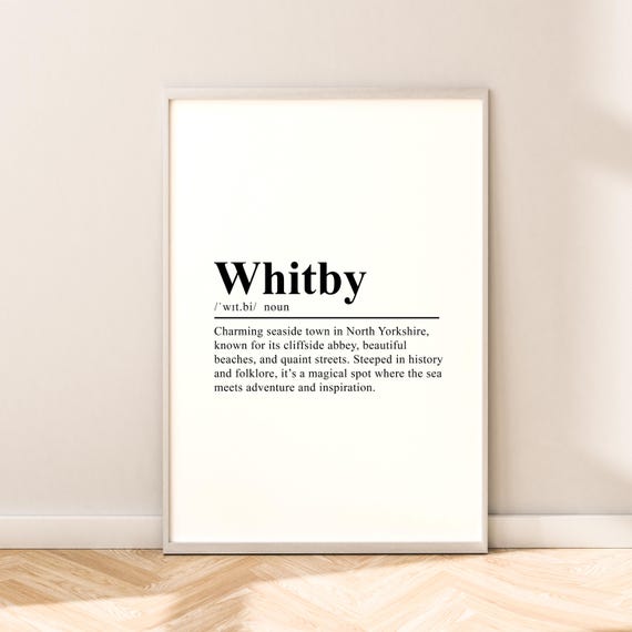 Whitby Travel Poster, Minimalist Yorkshire Print