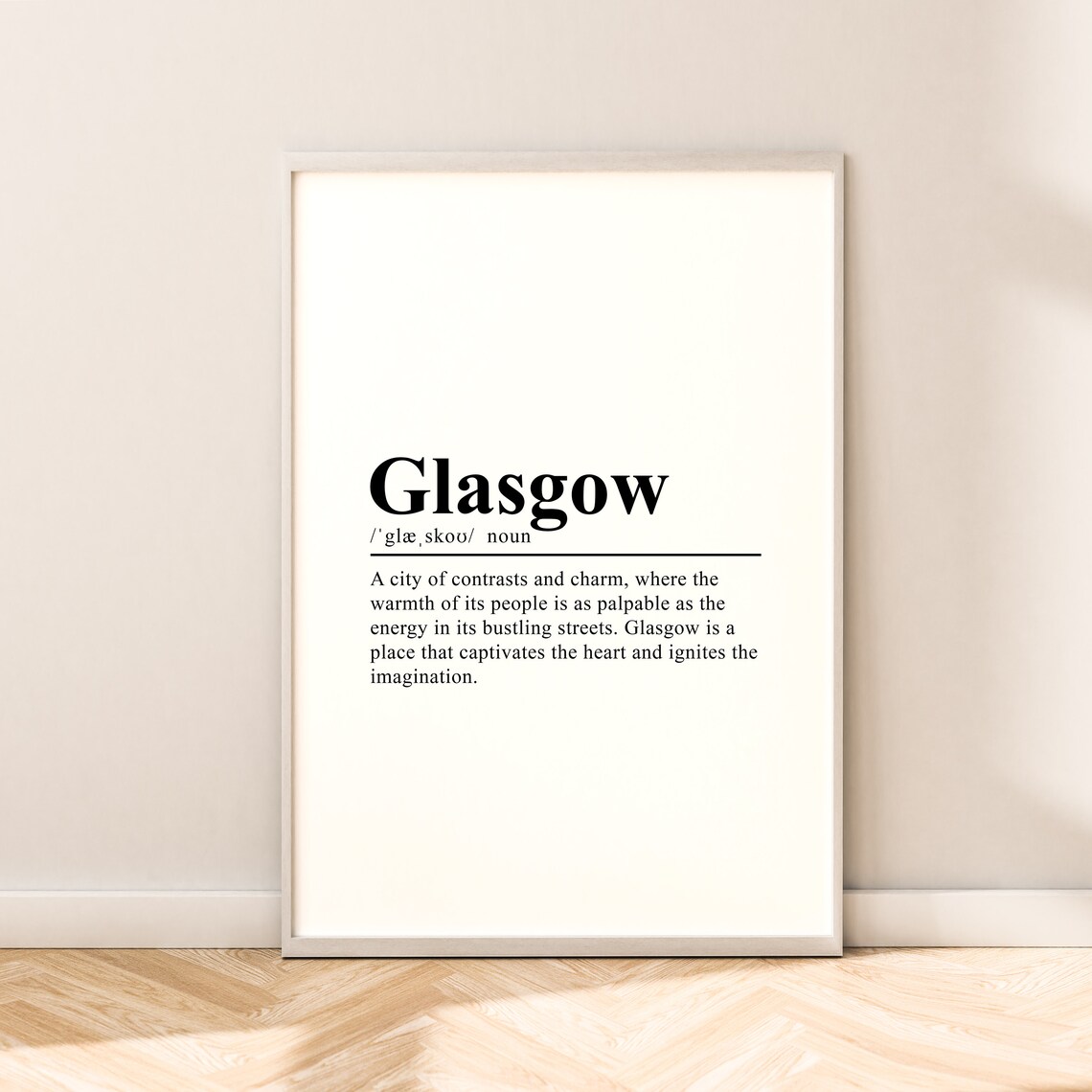 Glasgow Minimalist Poster Print, Scotland Wall Art