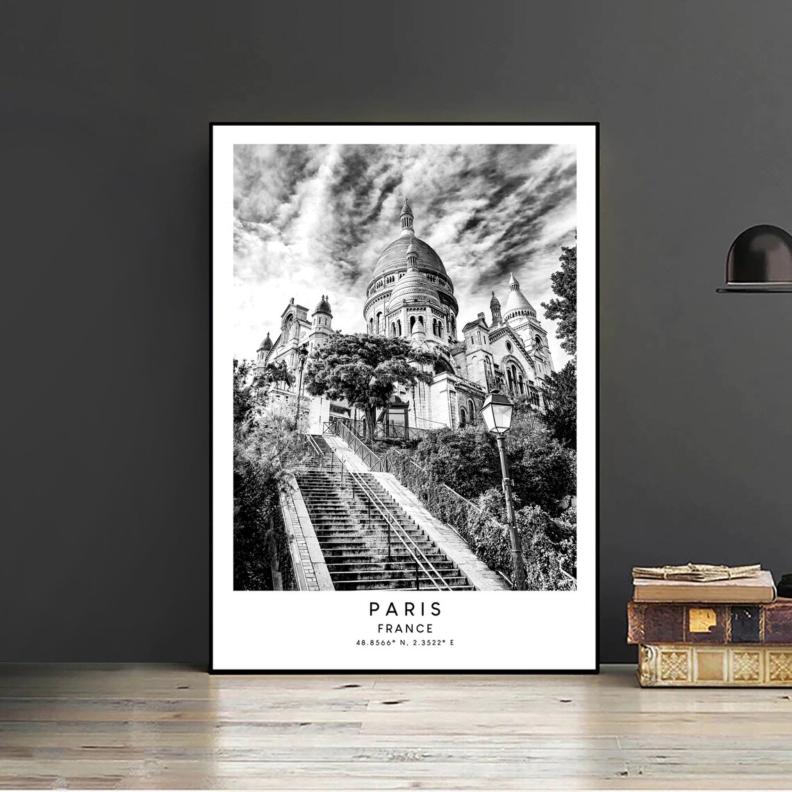 Paris Travel Poster, Black and White Minimalist - Image 2