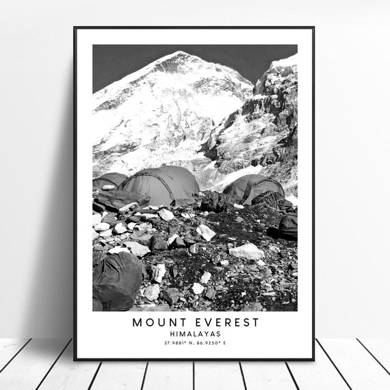 Everest Black And White Minimalist Travel Poster