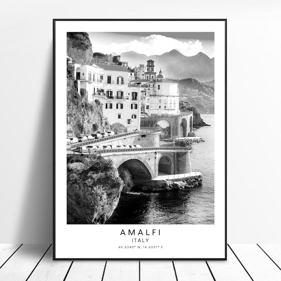 Amalfi Italy Minimalist Travel Poster, Home Decor