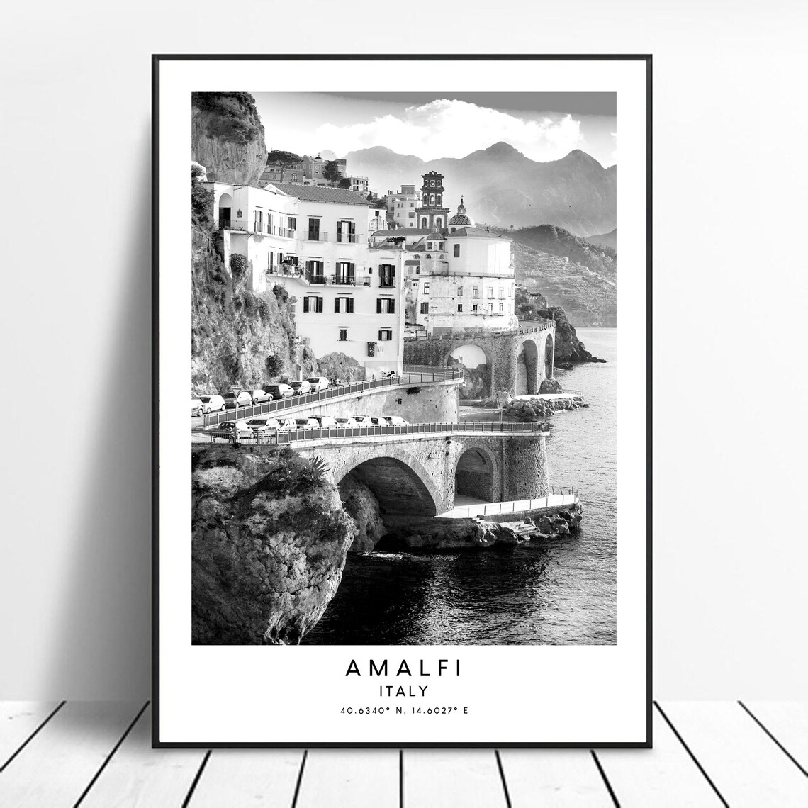 Amalfi Italy Minimalist Travel Poster, Home Decor