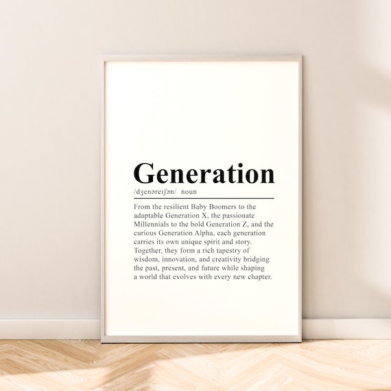 Generation Definition All Generations Dictionary Style Wall Poster