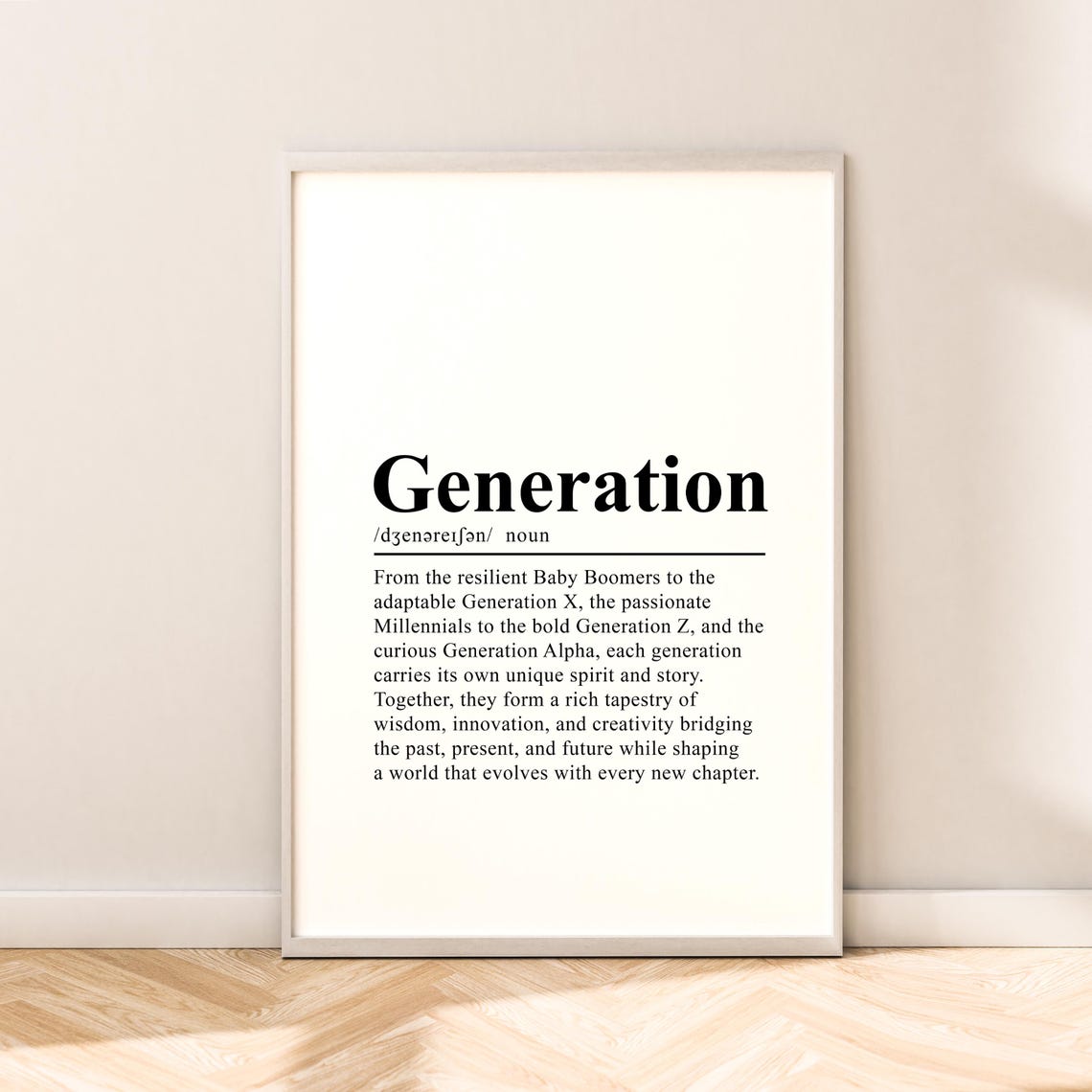 Generation Definition All Generations Dictionary Style Wall Poster