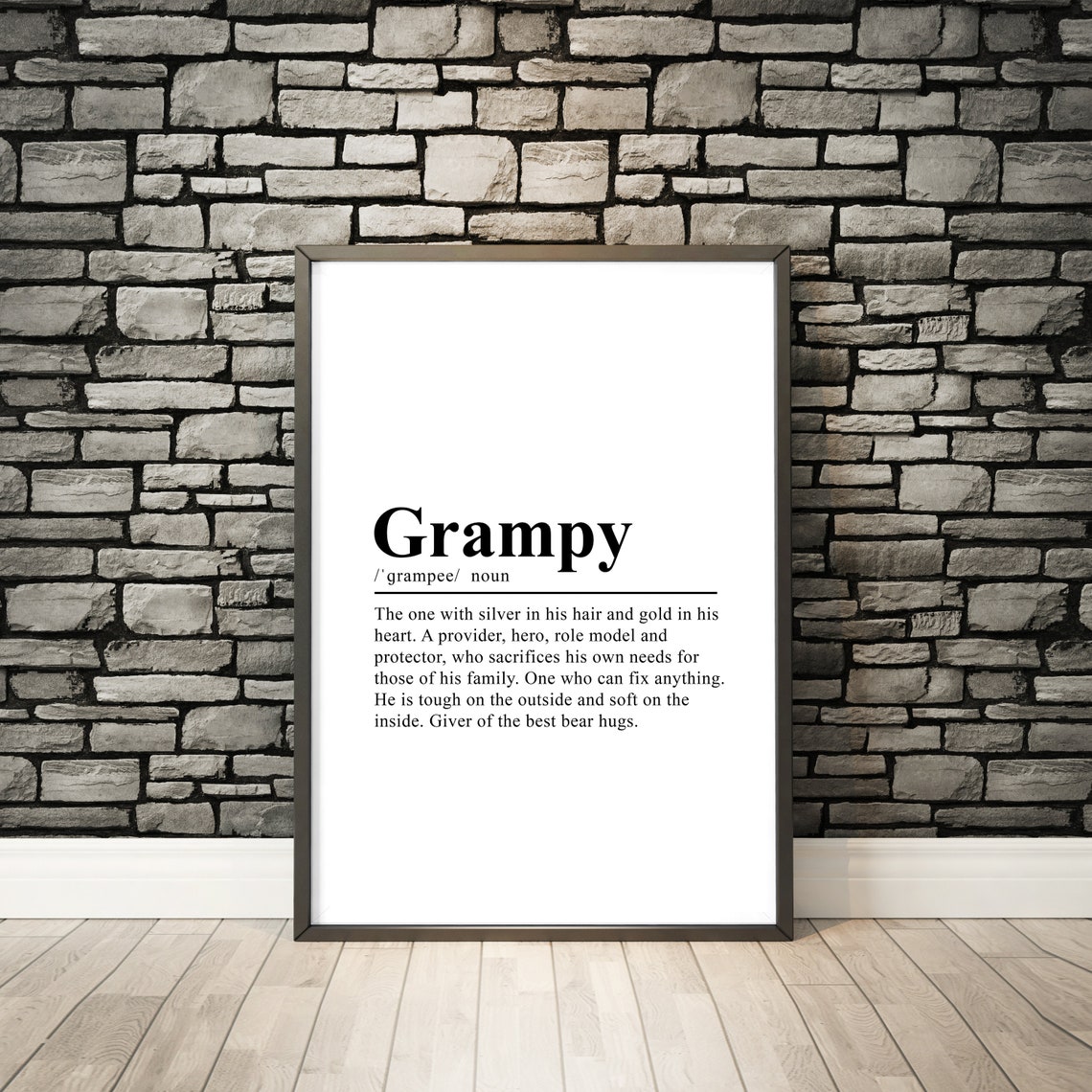 Grampy Definition Art Print, Funny Grandfather Gift