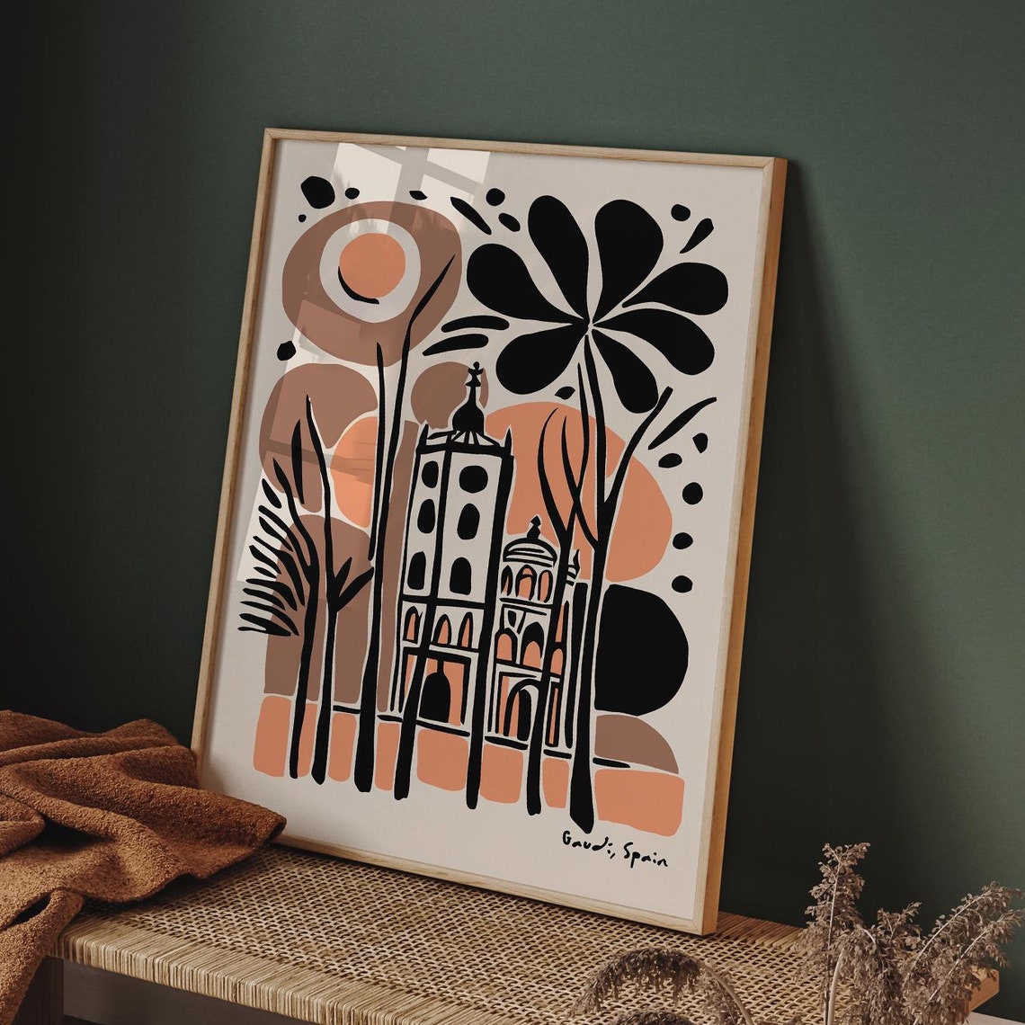Gaudi Spain Terracotta Architecture Abstract Botanical Art Poster - Image 6