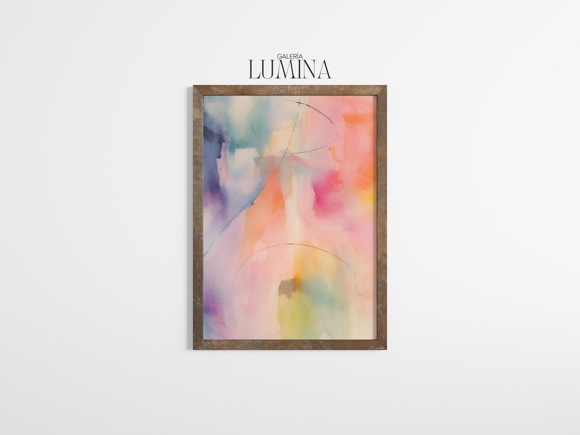 Pastel Abstract Watercolor Print, Minimalist Modern - Image 2