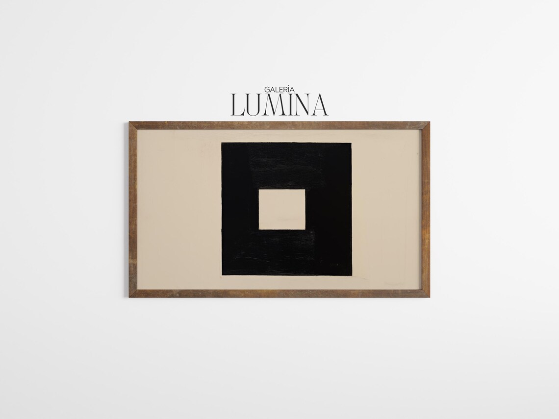 Black Square Abstract Painting, Minimalist Art Print - Image 3