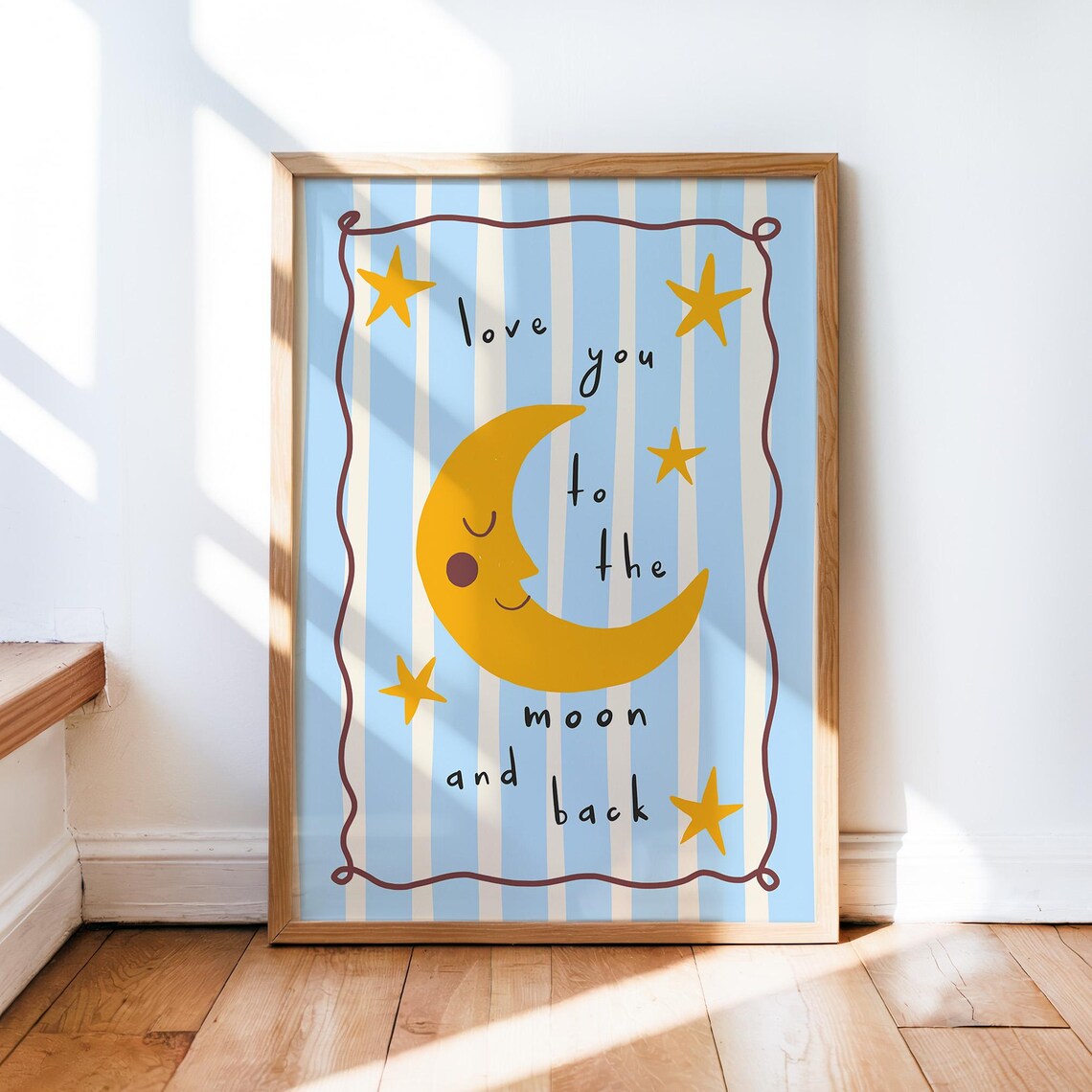 Love You To The Moon Nursery Love Poster