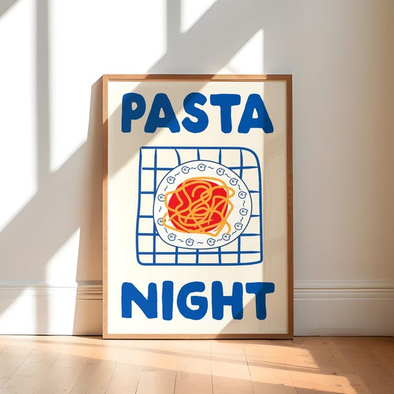 Pasta Night Maximalist Kitchen Lover Poster