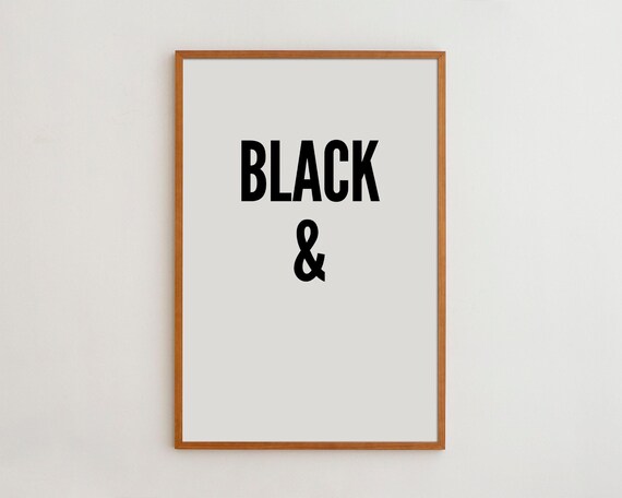 Black White Typography Art Print, Modern Wall Decor