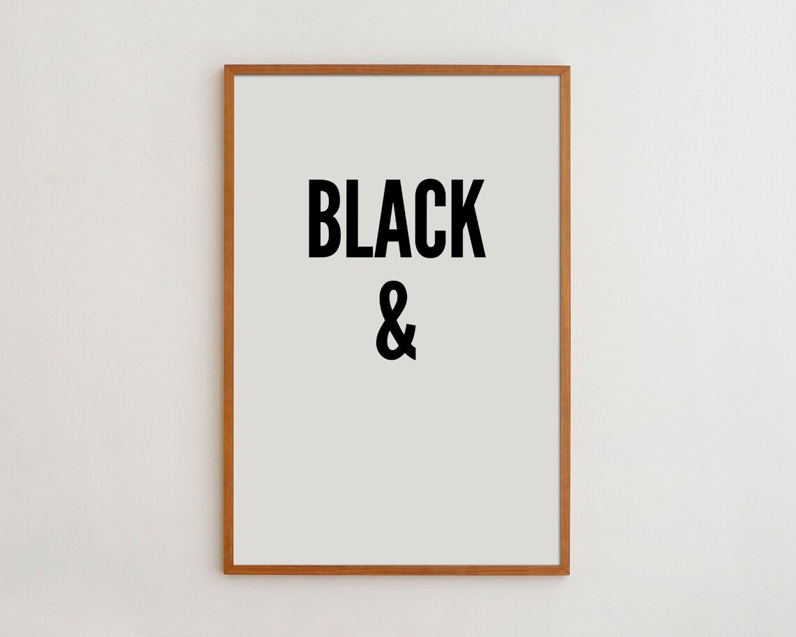 Black White Typography Art Print, Modern Wall Decor
