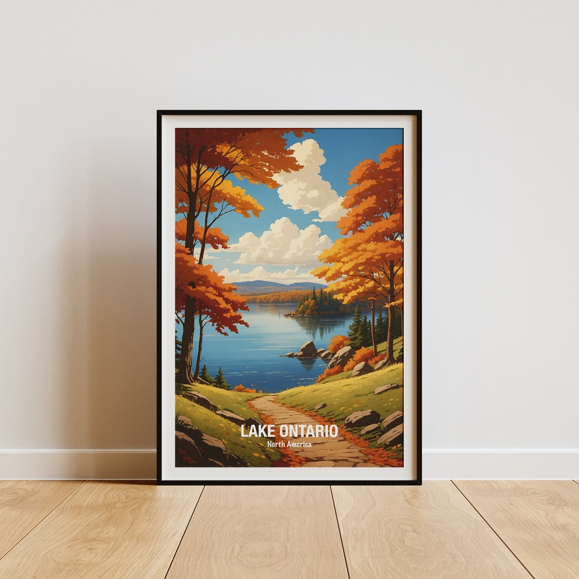 Lake Ontario North America Winding Autumn Path By The Lake Poster