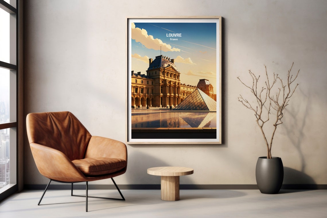 Louvre Museum Travel Poster Louvre France Art Print Paris Wall Decor French Gift Home Decor Collectible Travel Art - Image 2