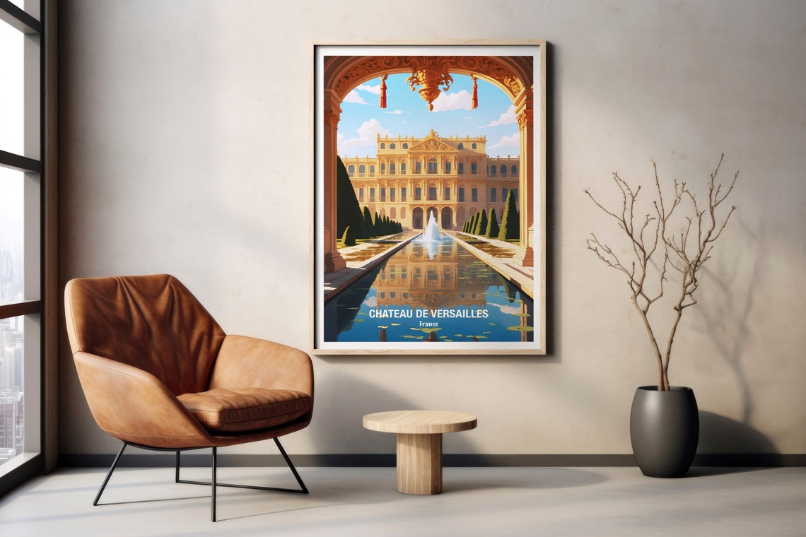 Chateau de Versailles Grand Canal Archway Water Mirror Poster - Image 2