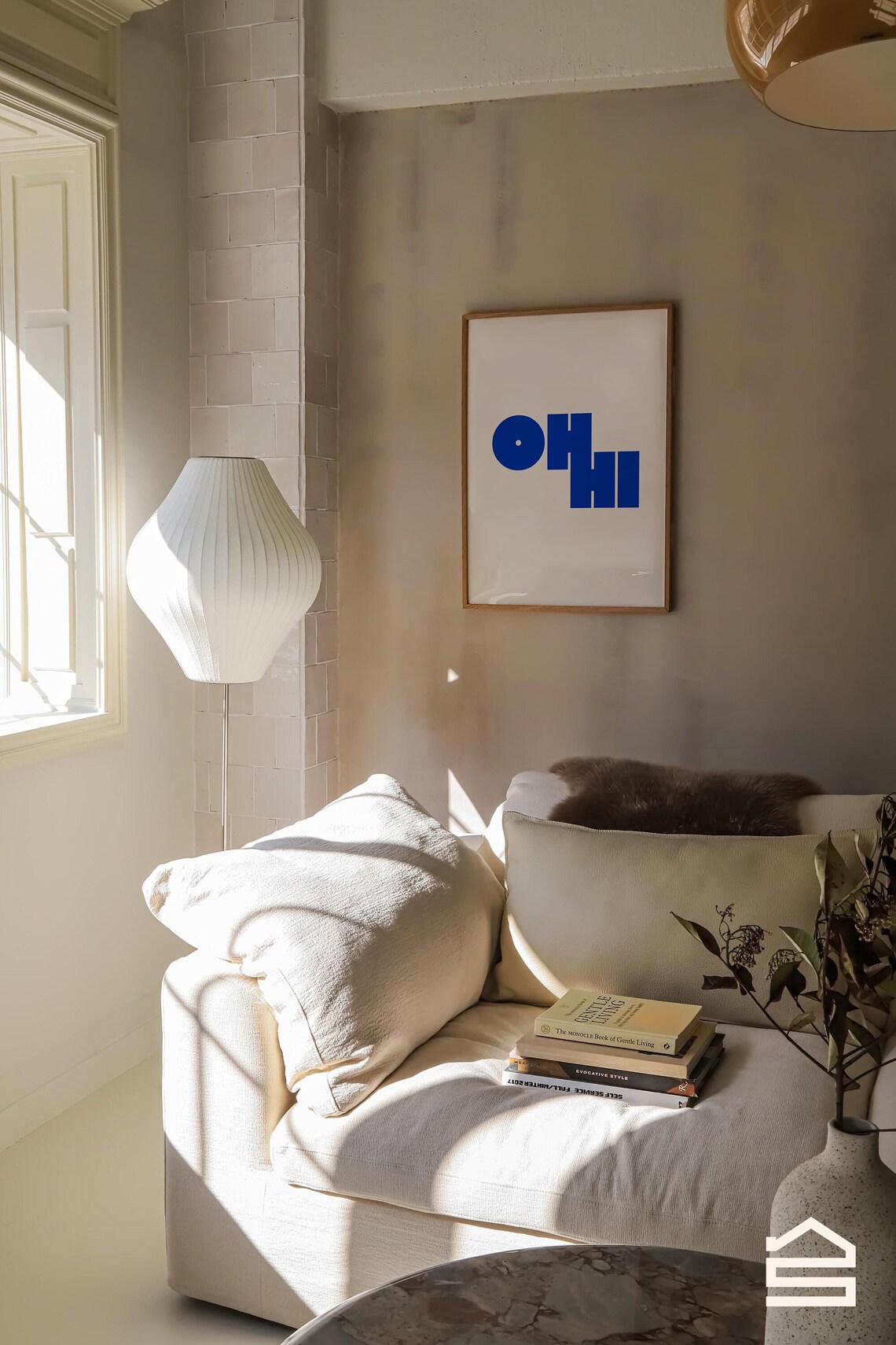 Oh Hi Blue Print, Bold Typography Wall Art - Image 2