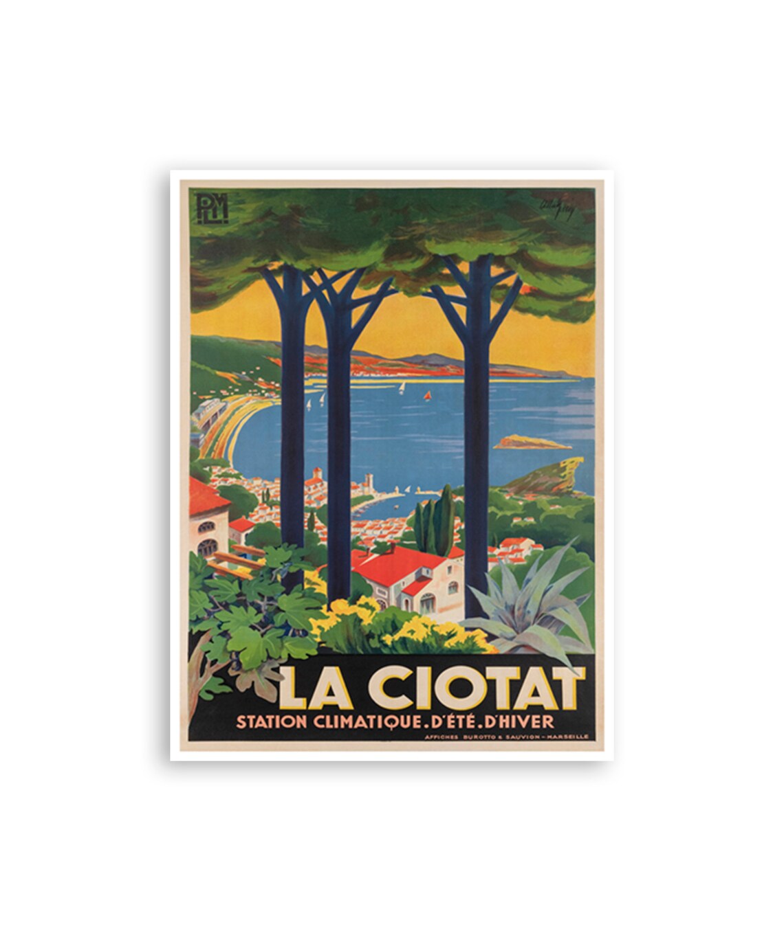 La Ciotat Vintage French Beaches Travel Poster