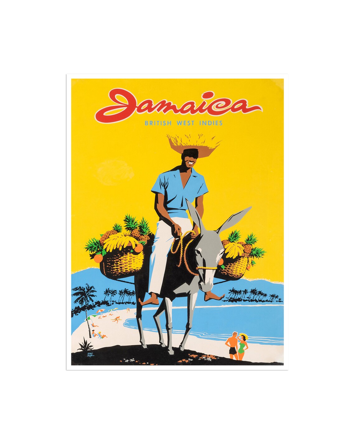 Jamaica Travel Poster, Vintage Advertising Print