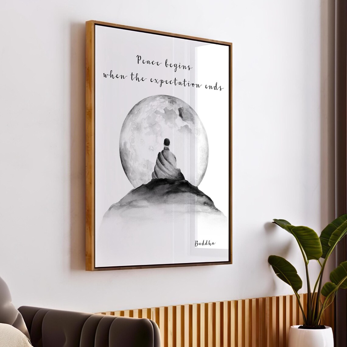 Buddha Quote Meditation Art Print, Yoga Room Decor