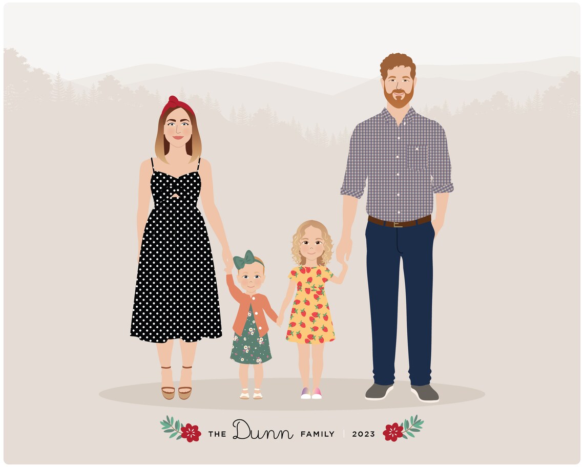 Custom Family Portrait - Personalized Illustration - Image 5