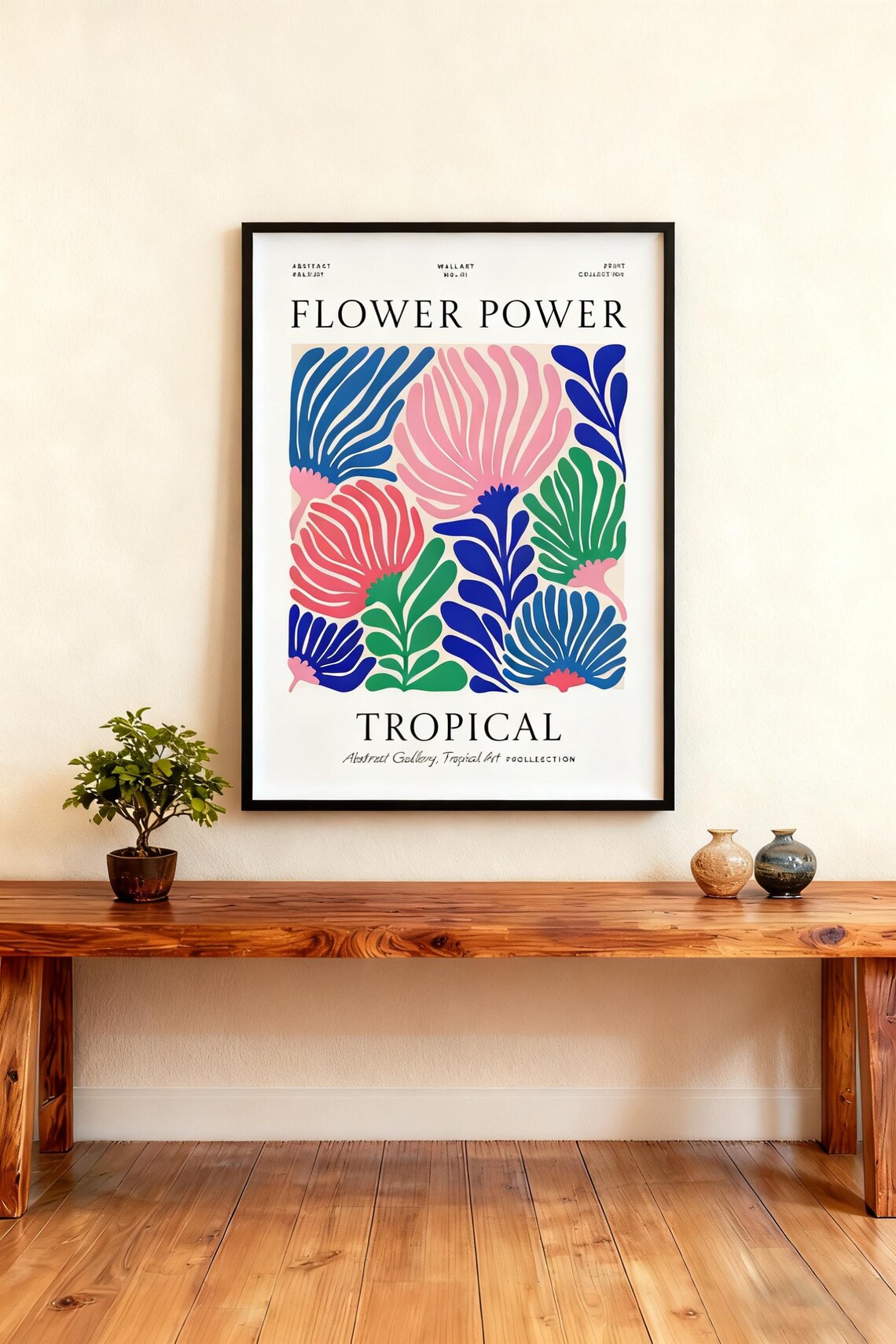 Flower Power Tropical Abstract Botanical Poster