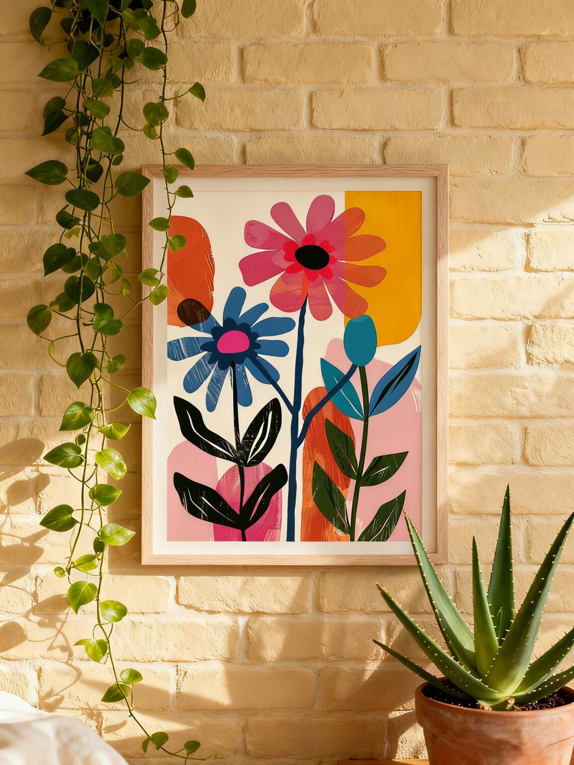 Colorful Flower, Modern Abstract Floral Poster