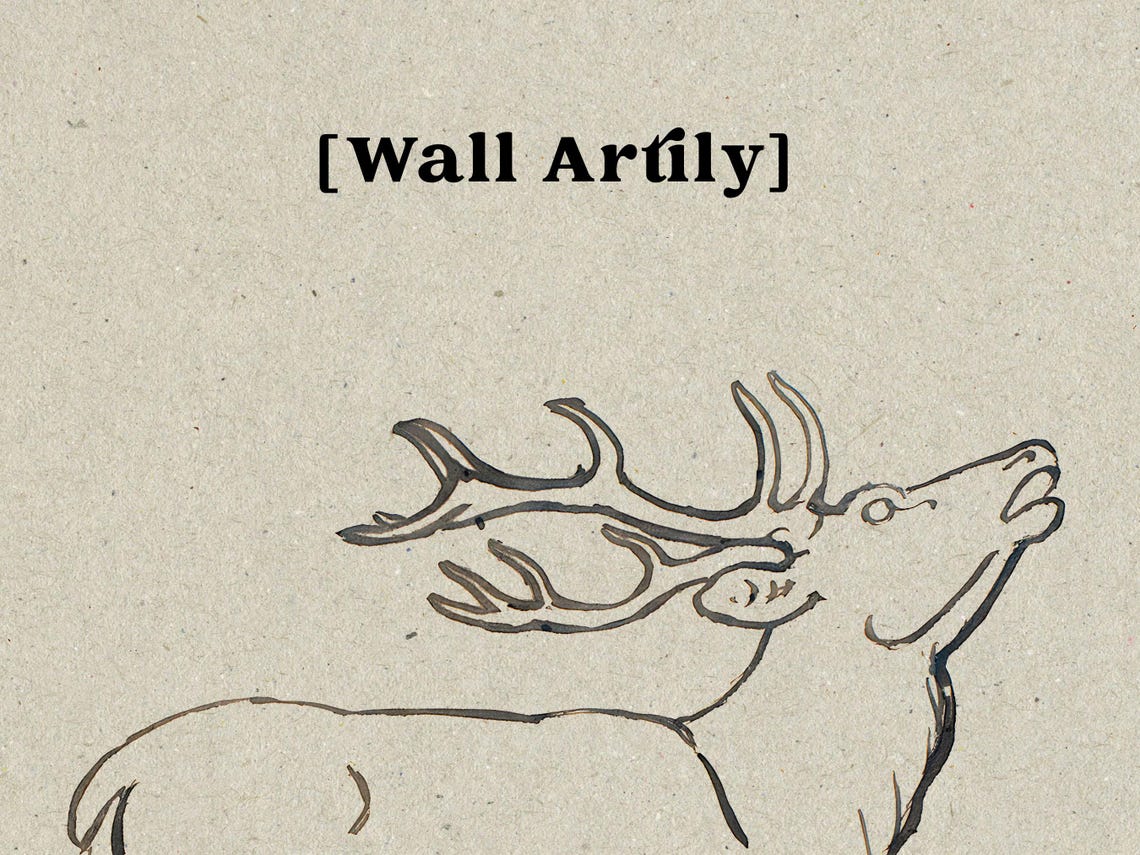 Deer Stag And Does Minimalist Line Drawing Rustic Animal Poster - Image 5