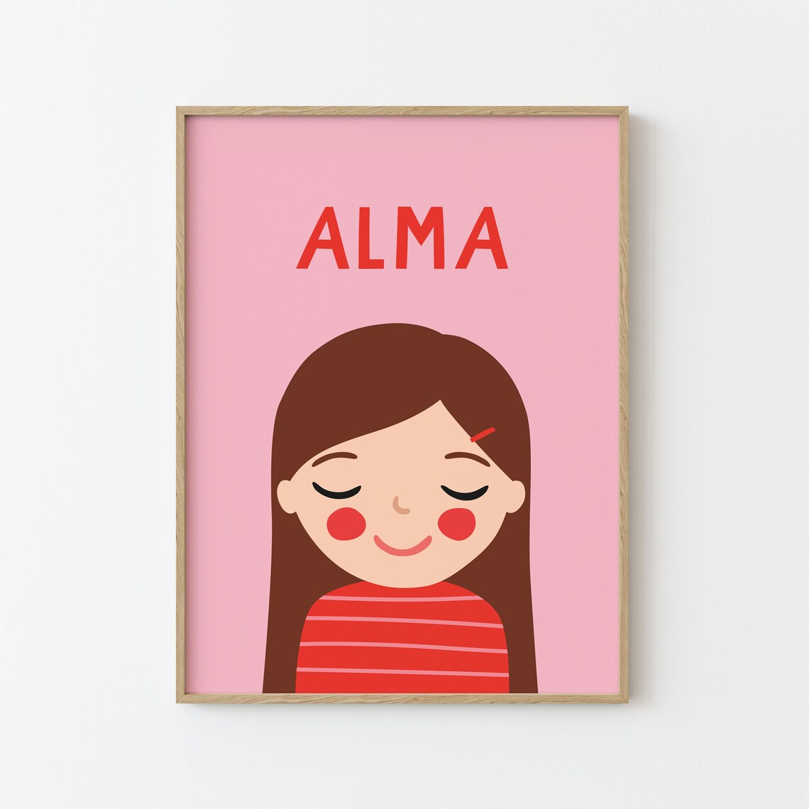 Personalized Girl Portrait Illustration Art Print - Image 3