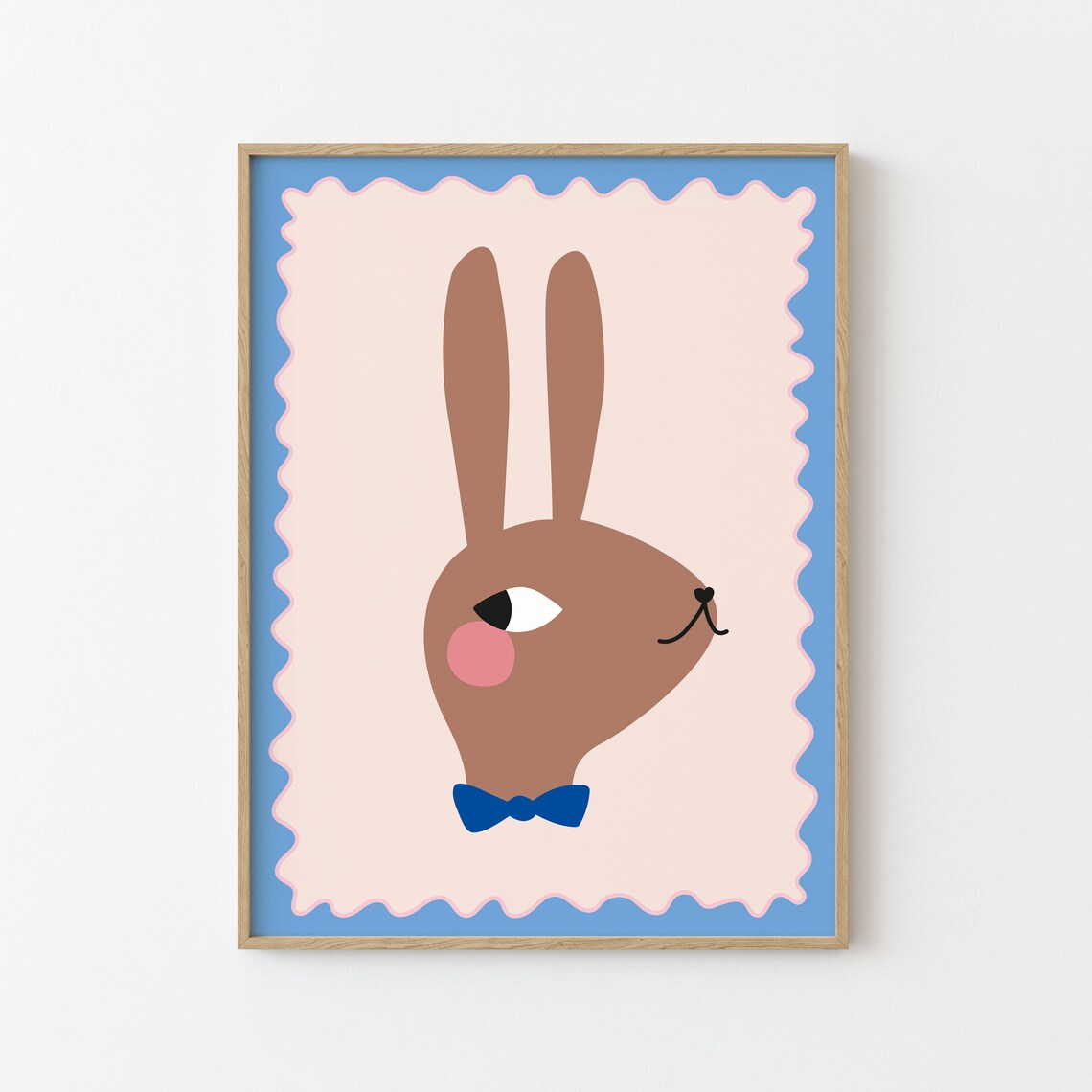 Mr Bunny Print Illustration Poster For Kids Room