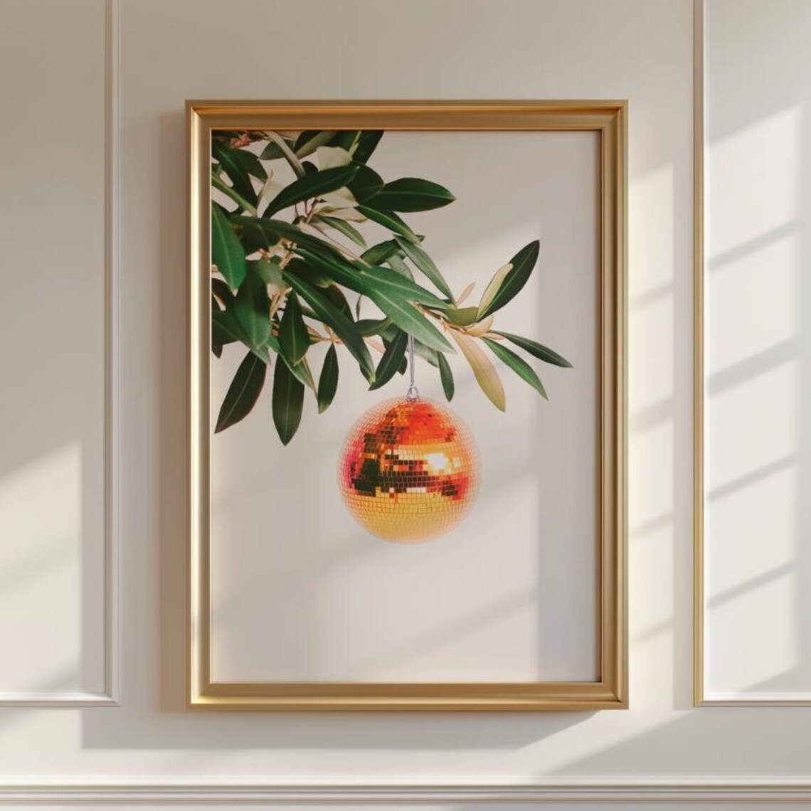 Disco Orange Glam Ball, Preppy Trendy Decor