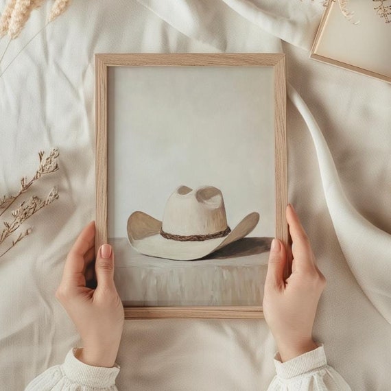 Vintage Cowboy Hats, Mid-Century Western Art Print