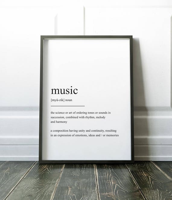 Music Definition Quote, Minimalist Poster
