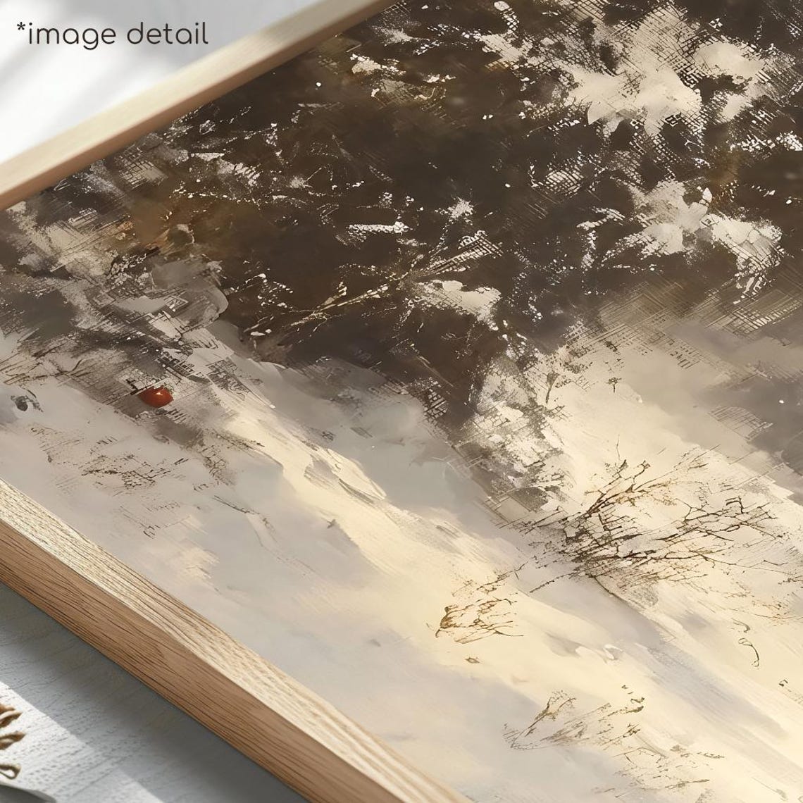 Santa Claus Walking Through Snowy Forest Path Vintage Painting Poster - Image 4
