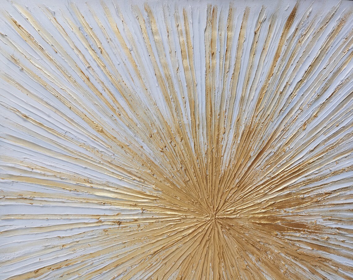 Abstract Geometric Gold Minimalist Art Print - Image 2