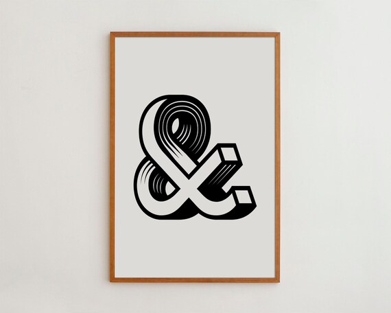 Ampersand Minimalist Black And White Art Print