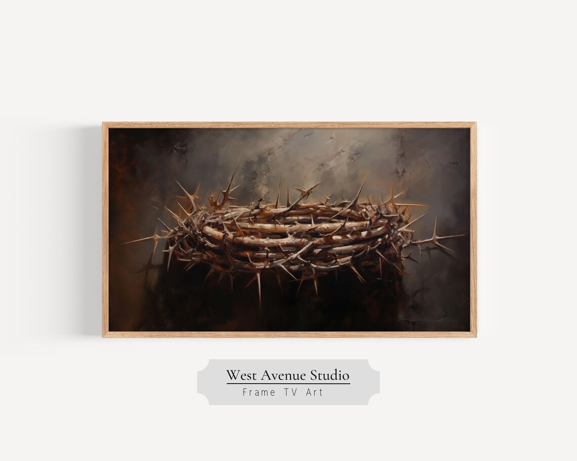 Crown of Thorns Easter Religious Oil Painting Christian Wall Art Poster