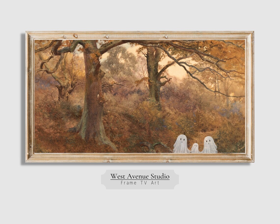 Halloween Ghost Family Vintage Halloween Art Print - Image 2