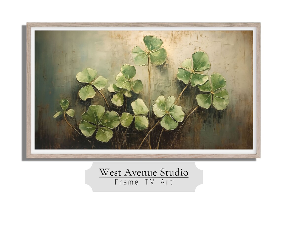 St. Patrick's Day Four-Leaf Clover Painting Art Print - Image 2