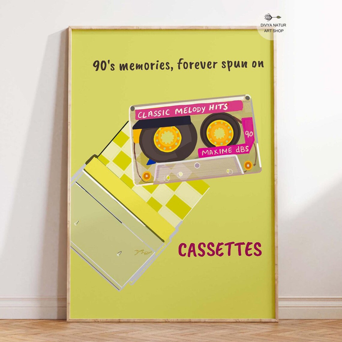 90s Memories Cassette Lime Green Retro Nostalgia Piece Poster
