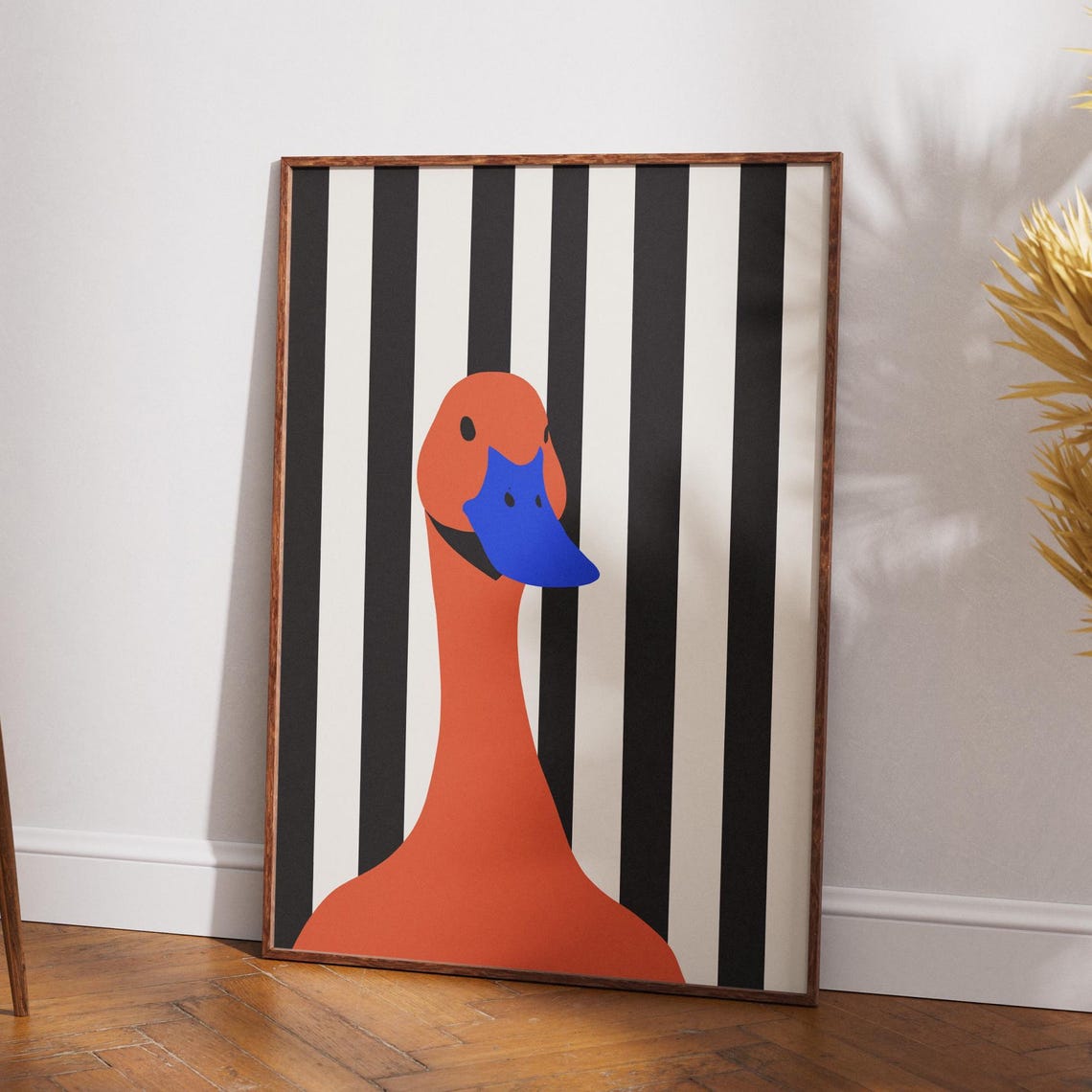 Minimalist Duck Art Print Cute Wall Decor Apartment Trendy Poster