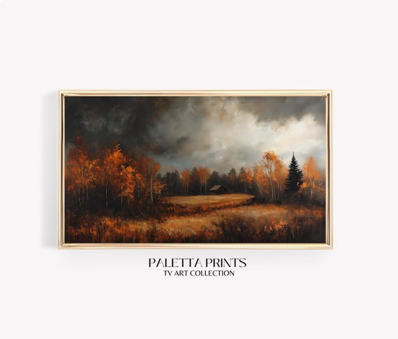 Frame Tv Moody Nature Art Art For Frame Tvs Plains Tv Art Rustic Autumn Tv Art Fall Art Paletta Prints