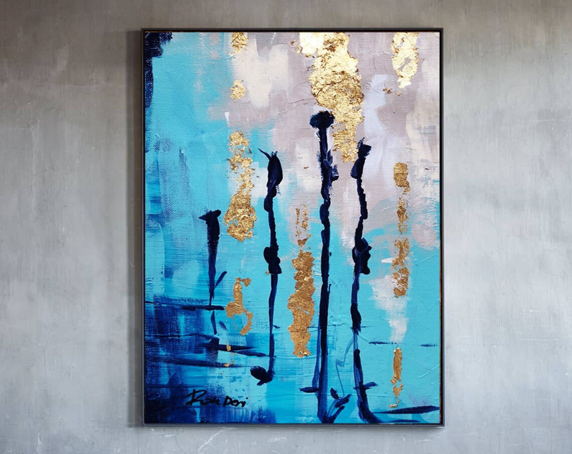 Blue Abstract Art, Oversized Abstract Wall Art Print - Image 4