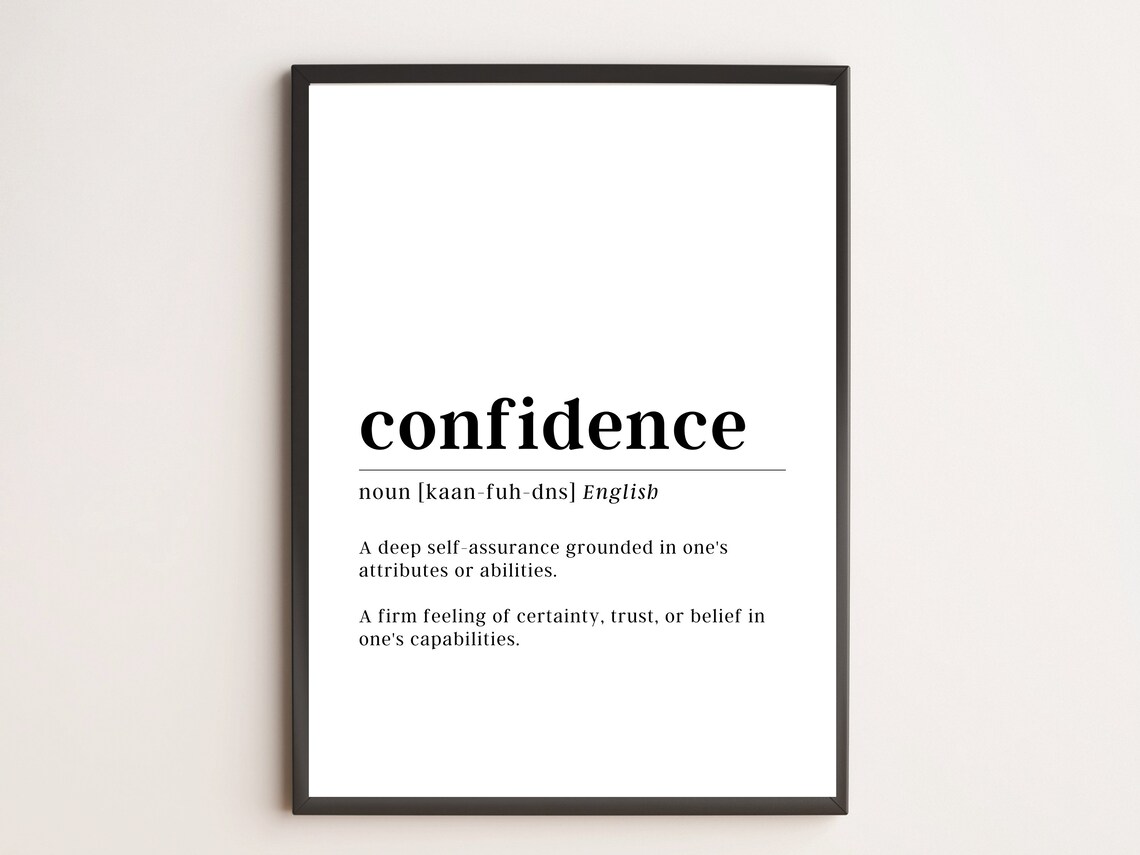 Confidence Definition Print Motivational Wall Art