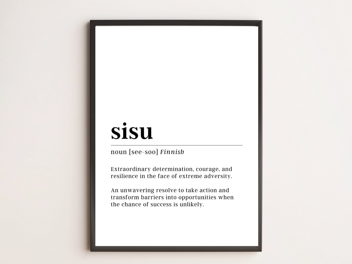 Sisu Definition Print Motivational Wall Art