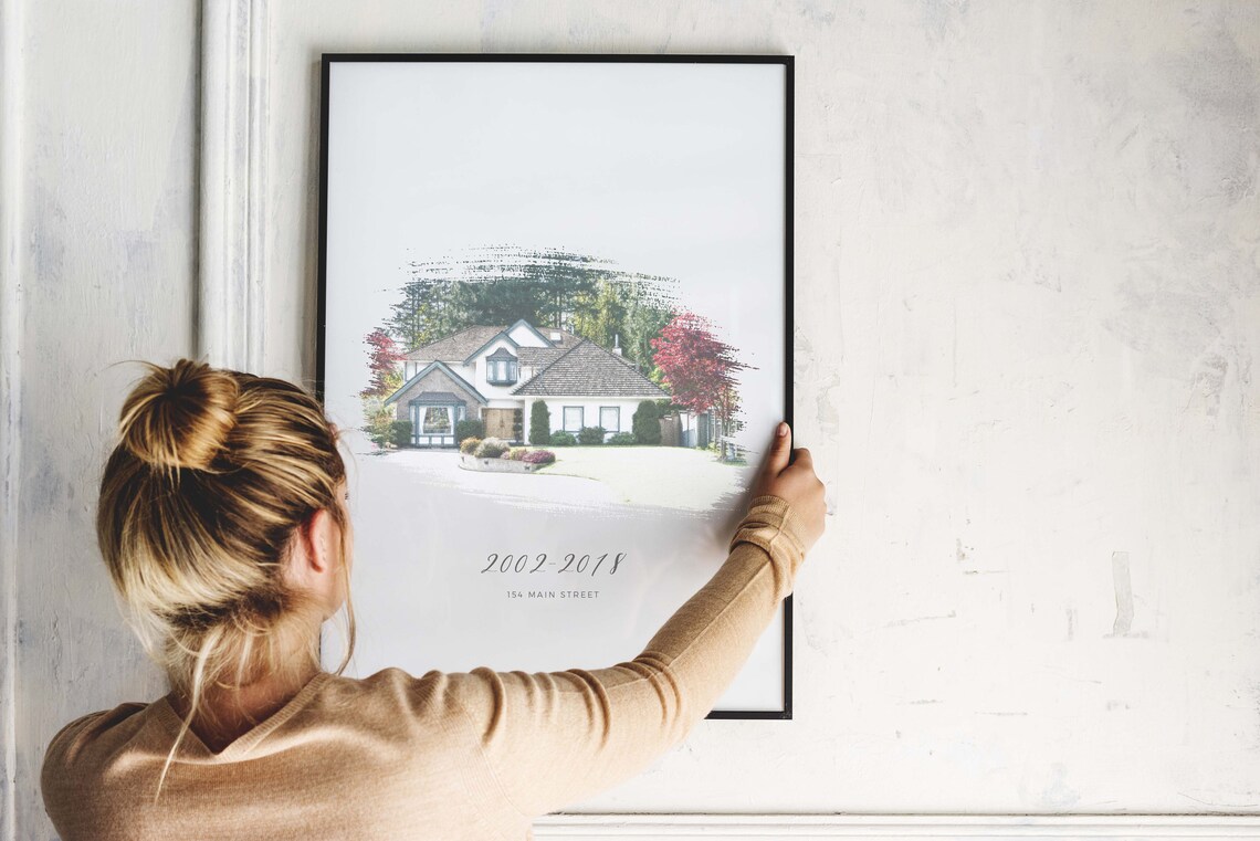 Custom House Portrait, First Home Housewarming Art Print - Image 2