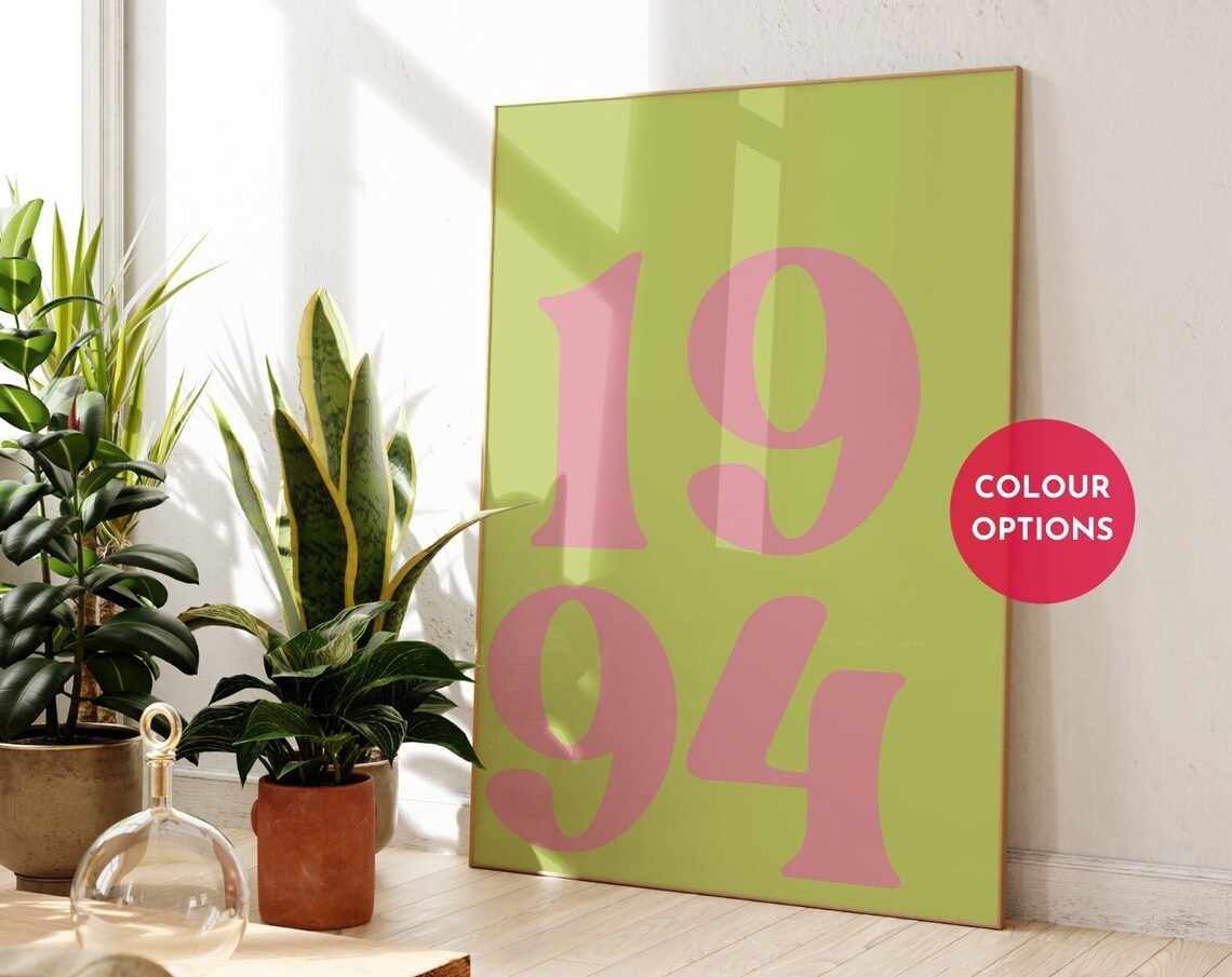 Retro Custom Year Typography Poster Print - Image 4