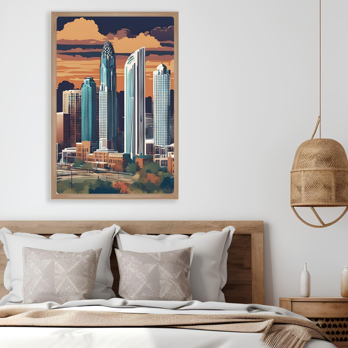 City Skyline Art, Modern Urban Skyscraper Poster - Image 2